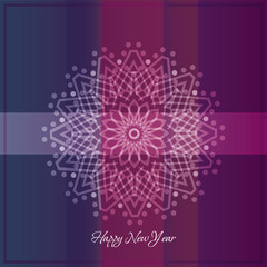 New Year vector card. Christmas background with openwork snowflakes. 