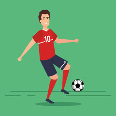 man practicing soccer football