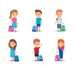 Fototapeta premium Kids set with bag design
