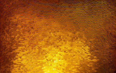 Texture of gold payette sequins