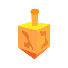 Isometric flat hanukkah dreidel, jewish holidays icon. Illustration of element for hanukkah in vector