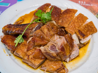 Close up shot of grill duck