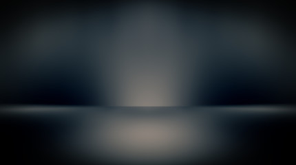 Dark black studio room with spotlight backdrop wallpaper, blank perspective