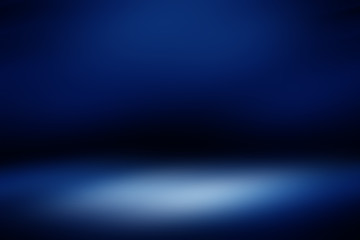 Blue empty room studio gradient used for background and display your product