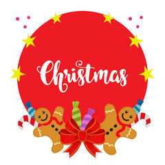 christmas circle gingerbread man and cane