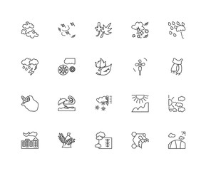 Collection of 20 Seasons linear icons such as Crops, Field, Bee,