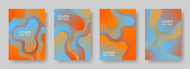 Gradient fluid shapes abstract covers