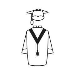 hat with gown graduation icon