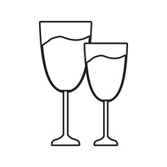 cups of champagne isolated icon