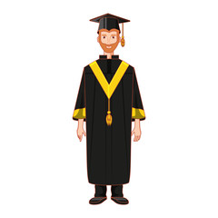 young man graduated avatar character