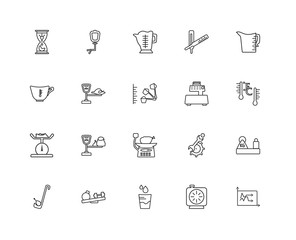 Collection of 20 Measurement linear icons such as Line Graphic,