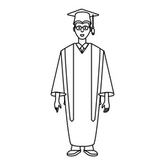 young man graduated avatar character