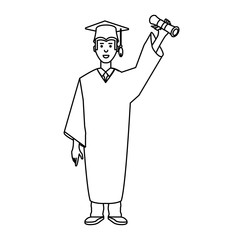 young man graduated avatar character