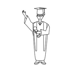 young man graduated avatar character