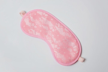 Sleeping eye mask, isolated on white background. Do not disturb me, let me sleep. Rest, good night, insomnia, relaxation, tired, travel concept