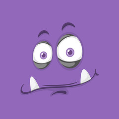 A purple monster face