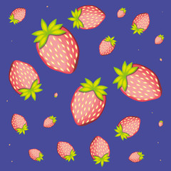 fresh strawberries fruit pattern