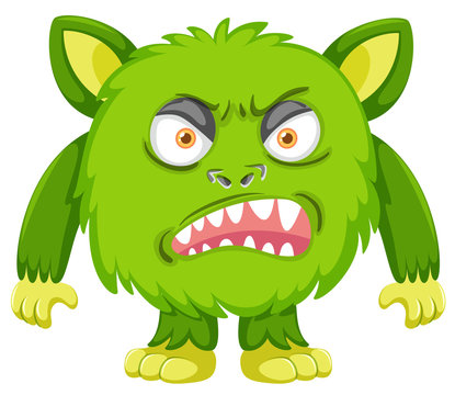 A green angry monster