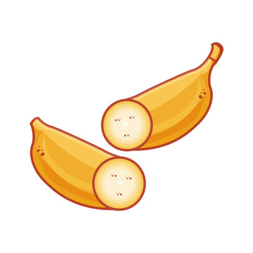 fresh banana fruit isolated icon
