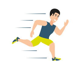 Fototapeta premium young athletic man running avatar character