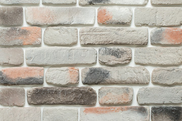 White brick wall, artificial brick painted white