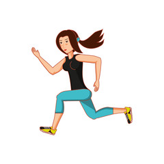 Fototapeta na wymiar young athletic woman running avatar character
