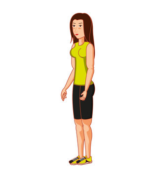 young athletic woman avatar character