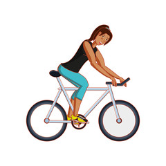 Fototapeta na wymiar young athletic woman in bicycle