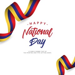 Happy Columbia National Day Vector Template Design Illustration