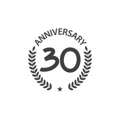 30 Year Anniversary Vector Template Design Illustration
