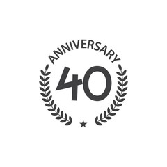 40 Year Anniversary Vector Template Design Illustration