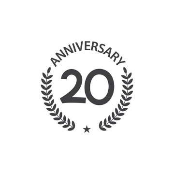 20 Year Anniversary Vector Template Design Illustration