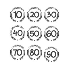 Year Anniversary Set Vector Template Design Illustration