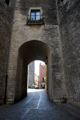 Fototapeta na wymiar Old city gate.Girona.Spain.