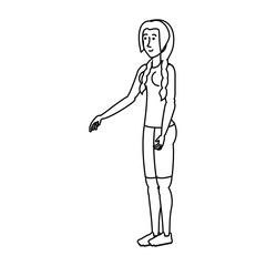 young athletic woman avatar character