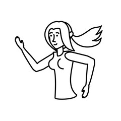 young athletic woman avatar character