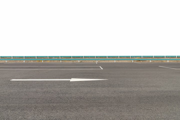 Fototapeta premium empty asphalt road surface isolated on white