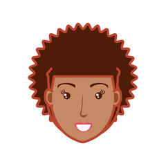 head of young woman with afro hair