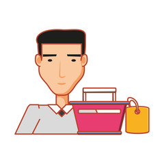 businessman with shopping basket