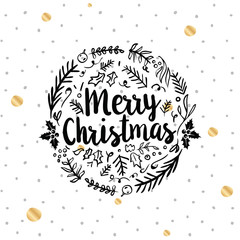 Merry Christmas typography.