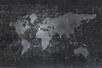 Chalkboard with formulas