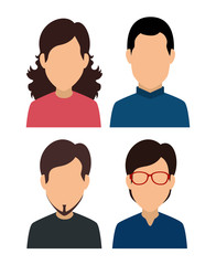 set woman and men social media profile