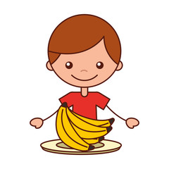 boy with fresh fruit banana