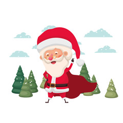 santa claus moving in the snow avatar character