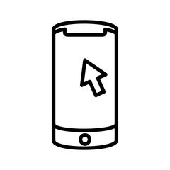 smartphone device with arrow cursor