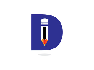 D Letters combination with colored pencils Design Logo Graphic Branding Letter Element.