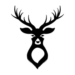 deer head on white background