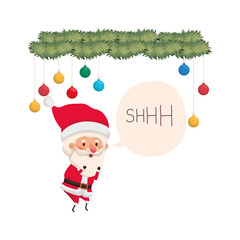 santa claus and garland with christmas balls avatar character