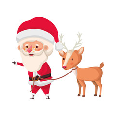 santa claus with reindeer avatar character