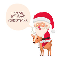 santa claus with reindeer avatar character
